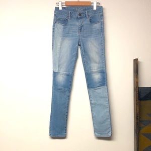 American Eagle Skinny Patch Work High Waisted Jeans